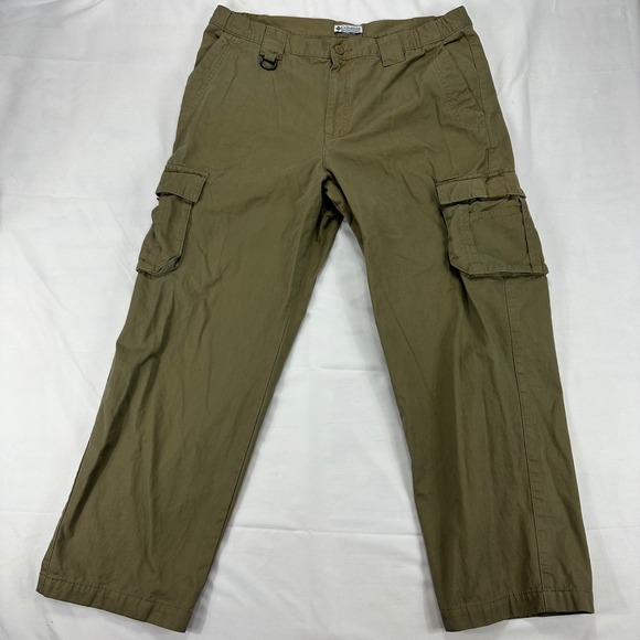 Columbia Mens Cargo Pants Size L Olive Green Outdoor Hiking Utility - Picture 1 of 8